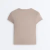T-shirt aderente a maniche corte in modal a costine T-shirt aderente a maniche corte in modal a costine