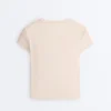 T-shirt aderente a maniche corte in modal a costine T-shirt aderente a maniche corte in modal a costine
