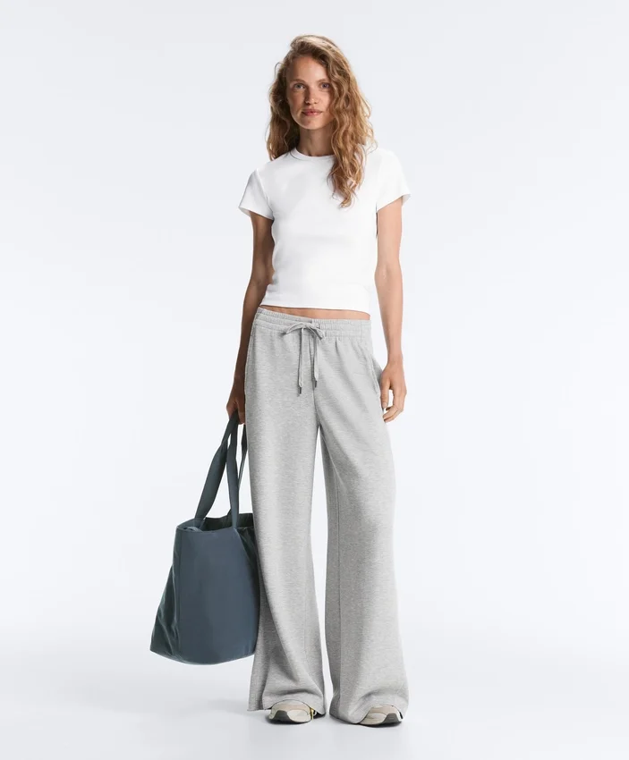 T-shirt aderente a maniche corte in tessuto a costine misto cotone T-shirt aderente a maniche corte in tessuto a costine misto cotone