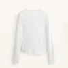 T-shirt aderente a maniche lunghe in tessuto a costine di cotone e modal T-shirt aderente a maniche lunghe in tessuto a costine di cotone e modal