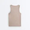 T-shirt aderente con spalline a costine in cotone e modal T-shirt aderente con spalline a costine in cotone e modal