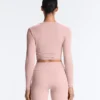 T-shirt avvolgente in misto cotone a costine T-shirt avvolgente in misto cotone a costine