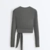T-shirt avvolgente in misto Lyocell T-shirt avvolgente in misto Lyocell