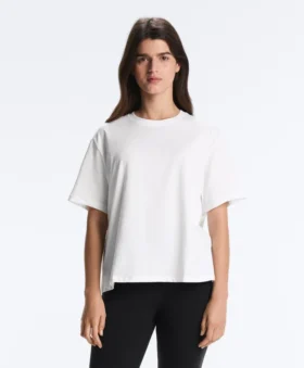 T-shirt boxy a maniche corte in misto cotone