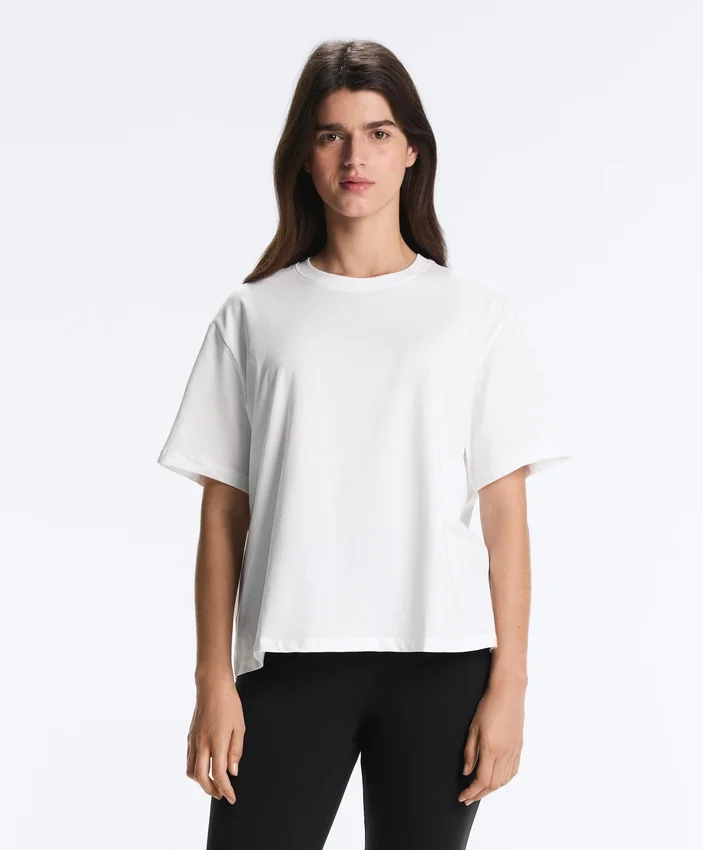 T-shirt boxy a maniche corte in misto cotone T-shirt boxy a maniche corte in misto cotone