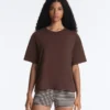 T-shirt boxy a maniche corte in misto cotone T-shirt boxy a maniche corte in misto cotone