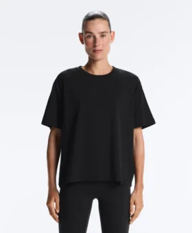 T-shirt boxy a maniche corte in misto cotone