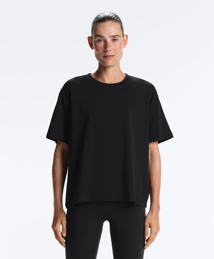 T-shirt boxy a maniche corte in misto cotone T-shirt boxy a maniche corte in misto cotone