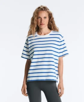 T-shirt boxy a maniche corte in misto cotone