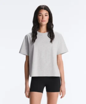 T-shirt boxy a maniche corte in misto cotone