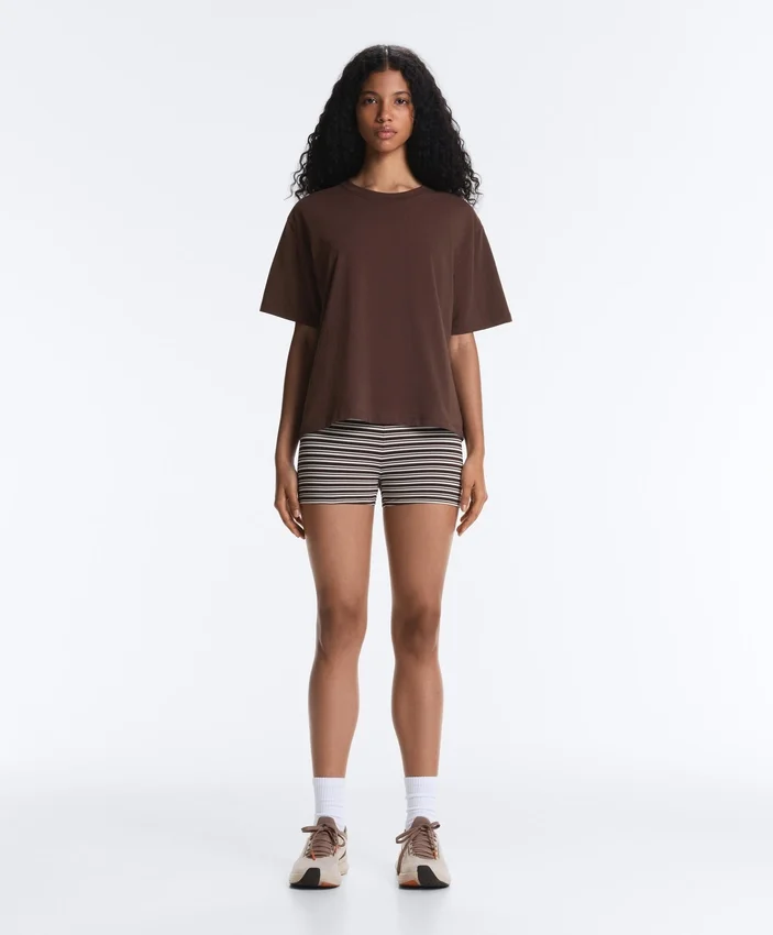 T-shirt boxy a maniche corte in misto cotone T-shirt boxy a maniche corte in misto cotone