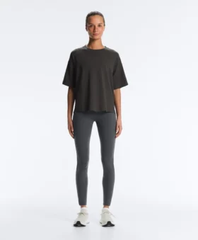 T-shirt boxy a maniche corte in misto cotone