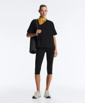T-shirt boxy a maniche corte in misto cotone