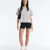 T-shirt boxy a maniche corte in misto cotone T-shirt boxy a maniche corte in misto cotone