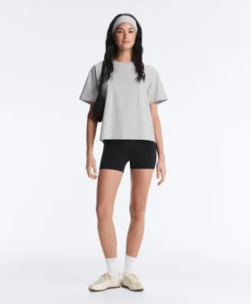 T-shirt boxy a maniche corte in misto cotone