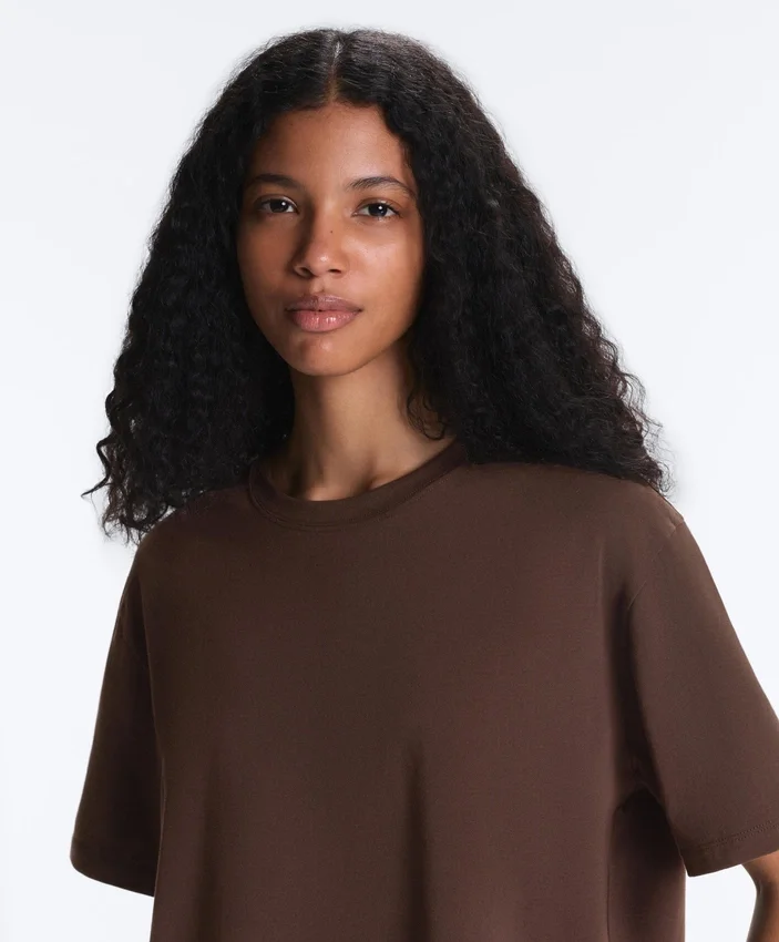 T-shirt boxy a maniche corte in misto cotone T-shirt boxy a maniche corte in misto cotone