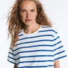 T-shirt boxy a maniche corte in misto cotone T-shirt boxy a maniche corte in misto cotone