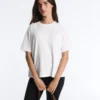 T-shirt boxy a maniche corte in misto cotone T-shirt boxy a maniche corte in misto cotone