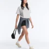 T-shirt boxy a maniche corte in misto cotone T-shirt boxy a maniche corte in misto cotone