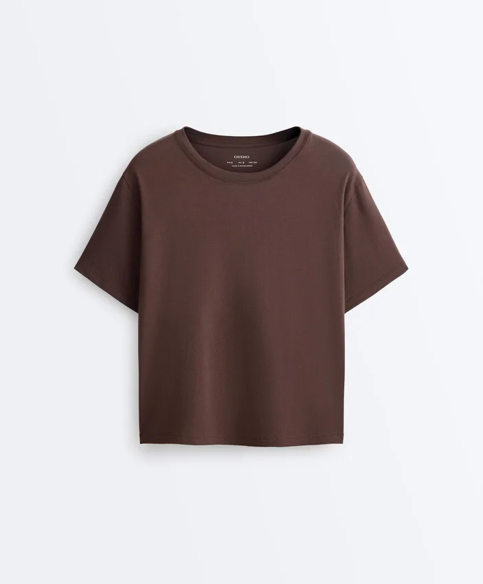 T-shirt boxy a maniche corte in misto cotone T-shirt boxy a maniche corte in misto cotone