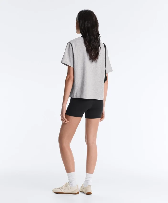 T-shirt boxy a maniche corte in misto cotone T-shirt boxy a maniche corte in misto cotone