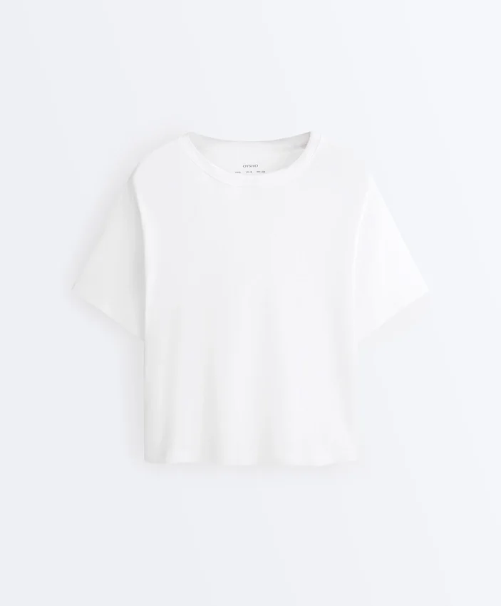 T-shirt boxy a maniche corte in misto cotone T-shirt boxy a maniche corte in misto cotone