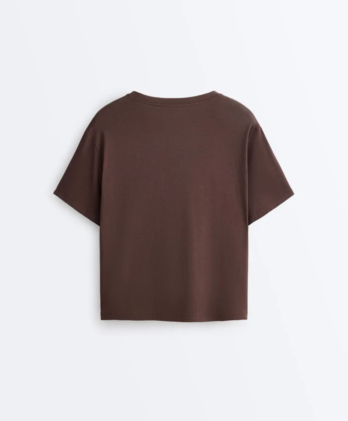 T-shirt boxy a maniche corte in misto cotone T-shirt boxy a maniche corte in misto cotone