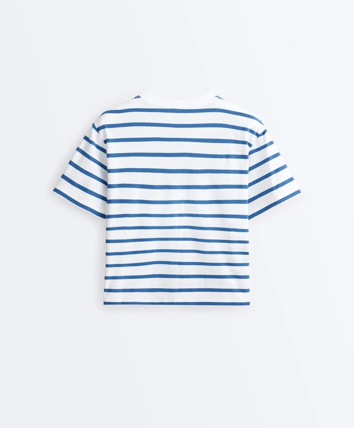 T-shirt boxy a maniche corte in misto cotone T-shirt boxy a maniche corte in misto cotone