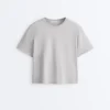 T-shirt boxy a maniche corte in misto cotone T-shirt boxy a maniche corte in misto cotone