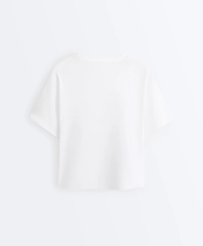 T-shirt boxy a maniche corte in misto cotone T-shirt boxy a maniche corte in misto cotone