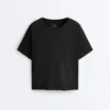 T-shirt boxy a maniche corte in misto cotone T-shirt boxy a maniche corte in misto cotone