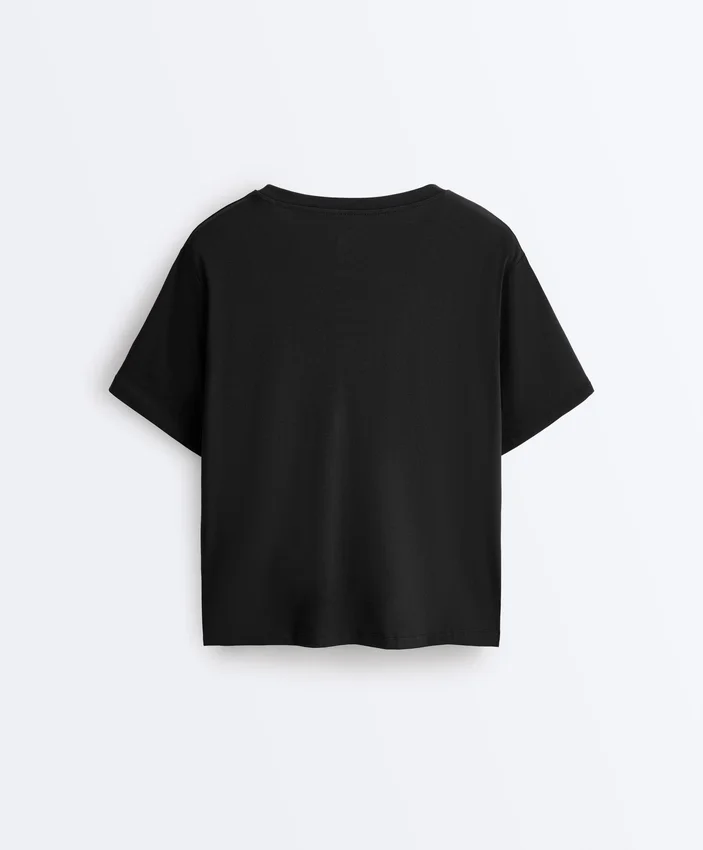 T-shirt boxy a maniche corte in misto cotone T-shirt boxy a maniche corte in misto cotone