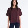 T-shirt boxy a maniche corte in misto cotone a righe T-shirt boxy a maniche corte in misto cotone a righe