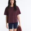 T-shirt boxy a maniche corte in misto cotone a righe T-shirt boxy a maniche corte in misto cotone a righe