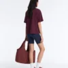 T-shirt boxy a maniche corte in misto cotone a righe T-shirt boxy a maniche corte in misto cotone a righe