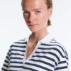 T-shirt boxy a maniche corte in misto cotone con collo a polo T-shirt boxy a maniche corte in misto cotone con collo a polo