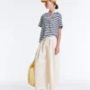 T-shirt boxy a maniche corte in misto cotone con collo a polo T-shirt boxy a maniche corte in misto cotone con collo a polo