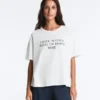 T-shirt boxy a maniche corte in misto cotone con slogan T-shirt boxy a maniche corte in misto cotone con slogan