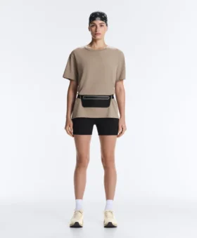 T-shirt boxy a maniche corte in misto cotone con slogan