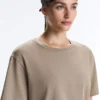 T-shirt boxy a maniche corte in misto cotone con slogan T-shirt boxy a maniche corte in misto cotone con slogan
