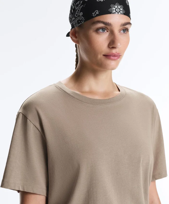 T-shirt boxy a maniche corte in misto cotone con slogan T-shirt boxy a maniche corte in misto cotone con slogan