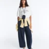 T-shirt boxy a maniche corte in misto cotone con slogan T-shirt boxy a maniche corte in misto cotone con slogan