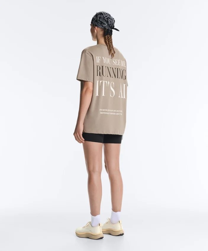 T-shirt boxy a maniche corte in misto cotone con slogan T-shirt boxy a maniche corte in misto cotone con slogan