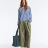 T-shirt boxy a maniche lunghe a righe in 100% cotone T-shirt boxy a maniche lunghe a righe in 100% cotone