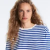 T-shirt boxy a maniche lunghe a righe in 100% cotone T-shirt boxy a maniche lunghe a righe in 100% cotone