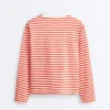 T-shirt boxy a maniche lunghe a righe in 100% cotone T-shirt boxy a maniche lunghe a righe in 100% cotone