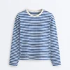 T-shirt boxy a maniche lunghe a righe in 100% cotone T-shirt boxy a maniche lunghe a righe in 100% cotone