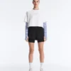 T-shirt corta squadrata in misto cotone con slogan T-shirt corta squadrata in misto cotone con slogan