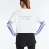 T-shirt corta squadrata in misto cotone con slogan T-shirt corta squadrata in misto cotone con slogan