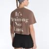 T-shirt corta squadrata in misto cotone con slogan T-shirt corta squadrata in misto cotone con slogan